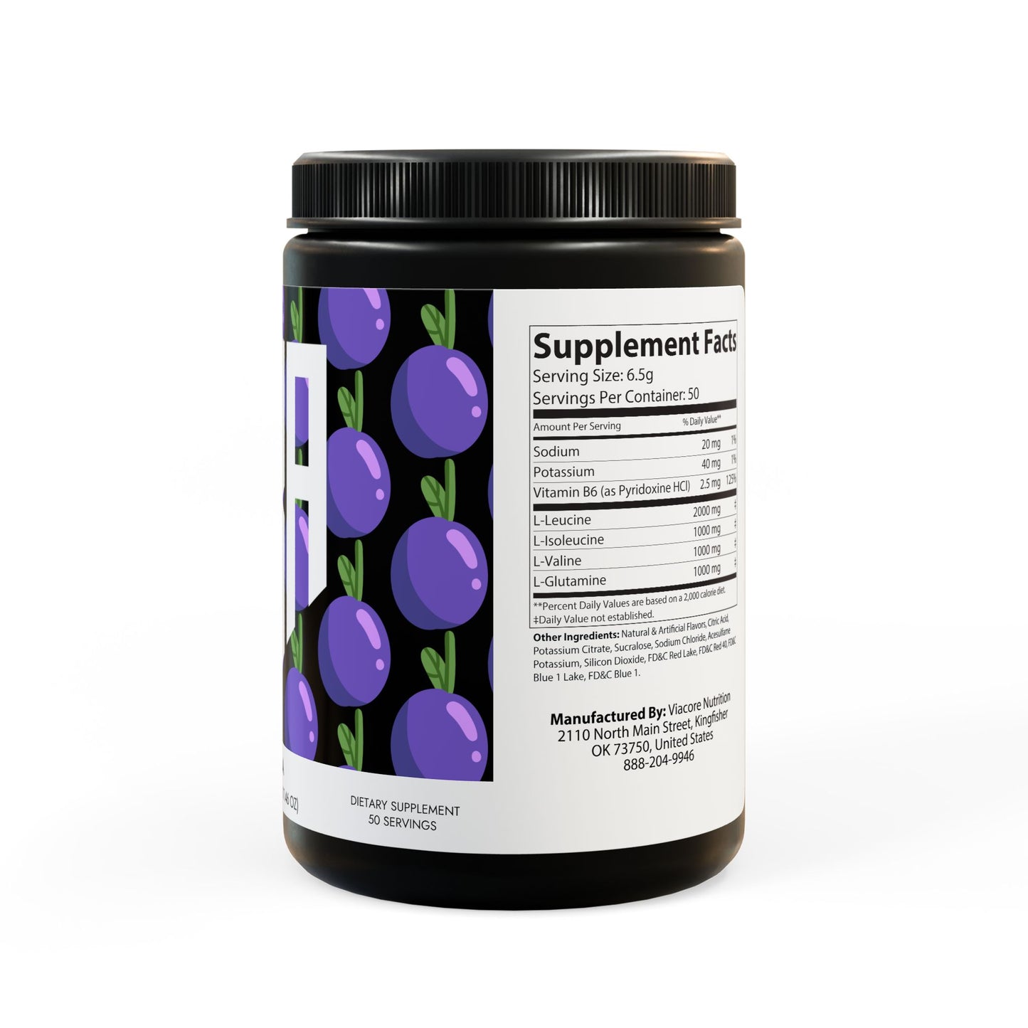 OBA BCAA Supplement, Grape (325g, 11.46oz, 50 servings)